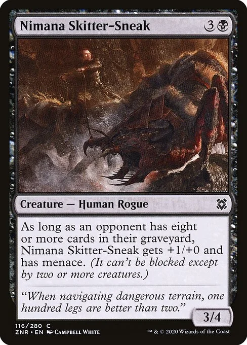 Nimana Skitter-Sneak, carta Magic di tipo Creature — Human Rogue illustrata da Campbell White