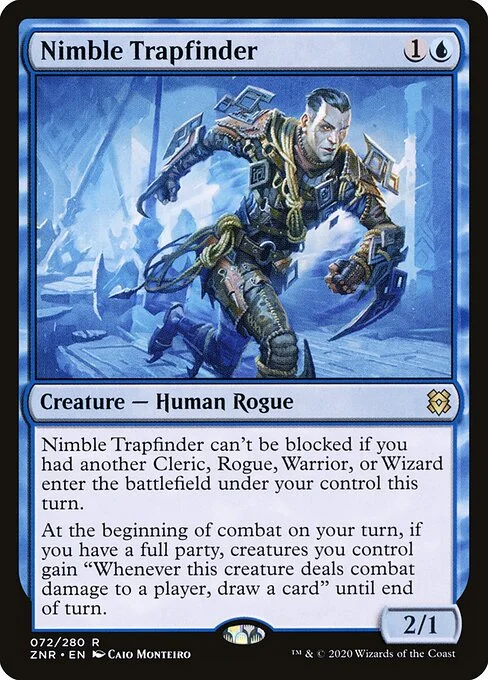 Nimble Trapfinder, carta Magic di tipo Creature — Human Rogue illustrata da Caio Monteiro