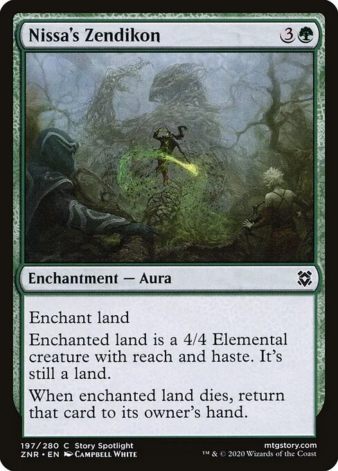 Nissa's Zendikon, carta Magic di tipo Enchantment — Aura illustrata da Campbell White