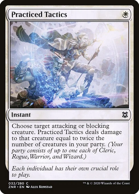 Practiced Tactics, carta Magic di tipo Instant illustrata da Alex Konstad