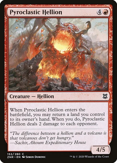 Pyroclastic Hellion, carta Magic di tipo Creature — Hellion illustrata da Simon Dominic