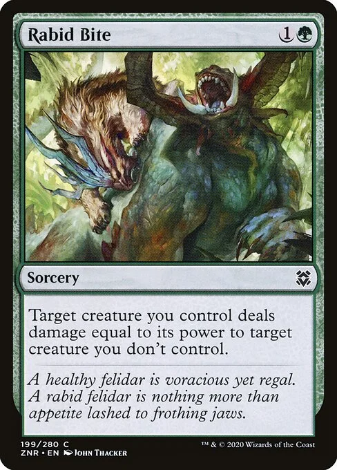 Rabid Bite, carta Magic di tipo Sorcery illustrata da John Thacker