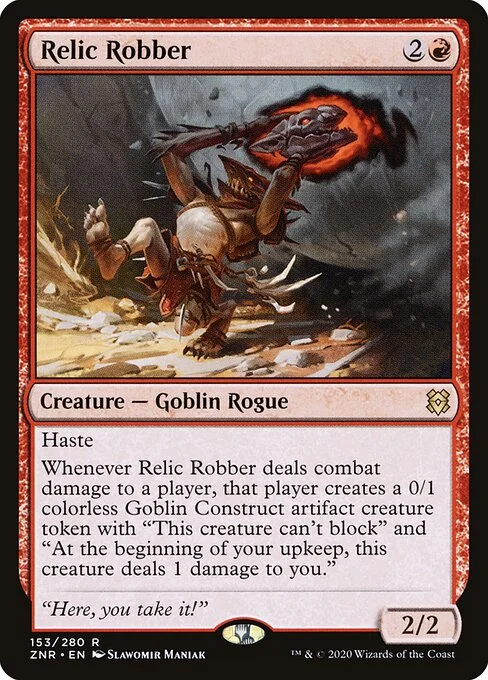 Relic Robber, carta Magic di tipo Creature — Goblin Rogue illustrata da Slawomir Maniak