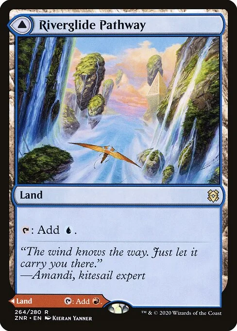 Riverglide Pathway // Lavaglide Pathway, carta Magic di tipo Land // Land illustrata da Kieran Yanner