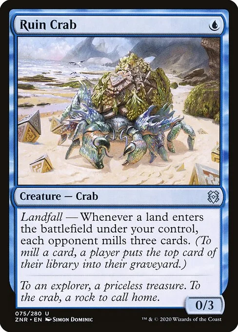 Ruin Crab, carta Magic di tipo Creature — Crab illustrata da Simon Dominic