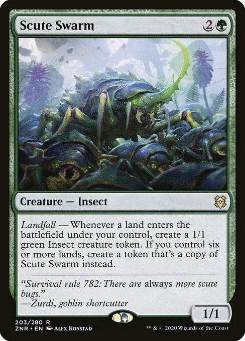 Scute Swarm, carta Magic di tipo Creature — Insect illustrata da Alex Konstad