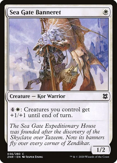 Sea Gate Banneret, carta Magic di tipo Creature — Kor Warrior illustrata da Jesper Ejsing