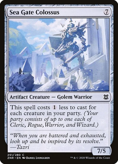 Sea Gate Colossus, carta Magic di tipo Artifact Creature — Golem Warrior illustrata da Daniel Ljunggren
