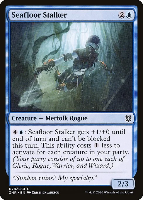 Seafloor Stalker, carta Magic di tipo Creature — Merfolk Rogue illustrata da Cristi Balanescu