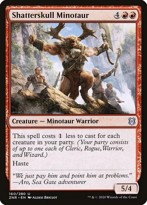 Shatterskull Minotaur, carta Magic di tipo Creature — Minotaur Warrior illustrata da Aleksi Briclot