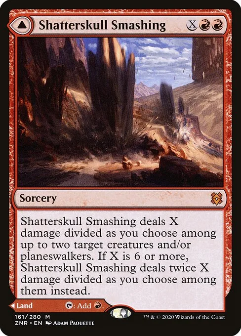 Shatterskull Smashing // Shatterskull, the Hammer Pass, carta Magic di tipo Sorcery // Land illustrata da Adam Paquette