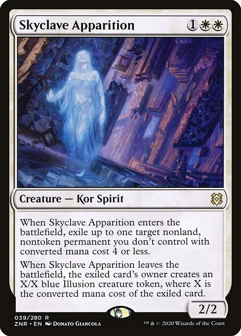Skyclave Apparition, carta Magic di tipo Creature — Kor Spirit illustrata da Donato Giancola