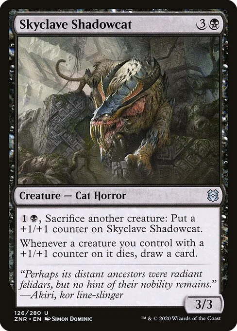 Skyclave Shadowcat, carta Magic di tipo Creature — Cat Horror illustrata da Simon Dominic
