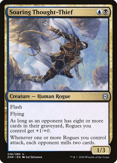 Soaring Thought-Thief, carta Magic di tipo Creature — Human Rogue illustrata da Lie Setiawan