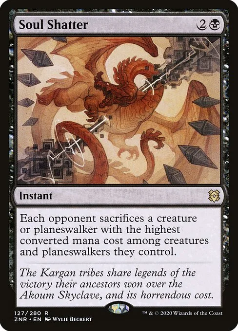 Soul Shatter, carta Magic di tipo Instant illustrata da Wylie Beckert