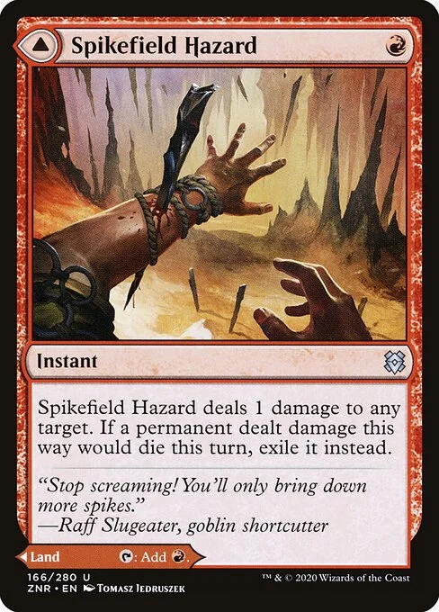 Spikefield Hazard // Spikefield Cave, carta Magic di tipo Instant // Land illustrata da Tomasz Jedruszek