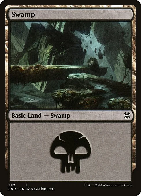 Swamp, carta Magic di tipo Basic Land — Swamp illustrata da Adam Paquette