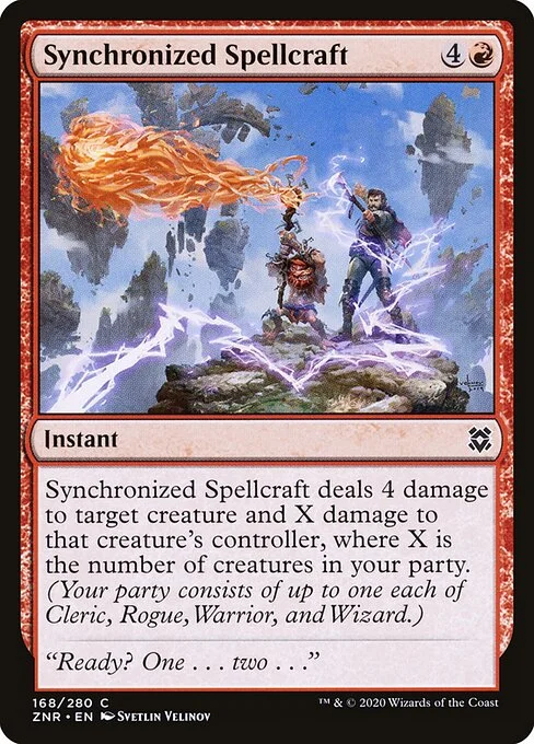 Synchronized Spellcraft, carta Magic di tipo Instant illustrata da Svetlin Velinov