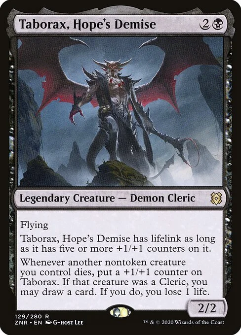 Taborax, Hope's Demise, carta Magic di tipo Legendary Creature — Demon Cleric illustrata da G-host Lee