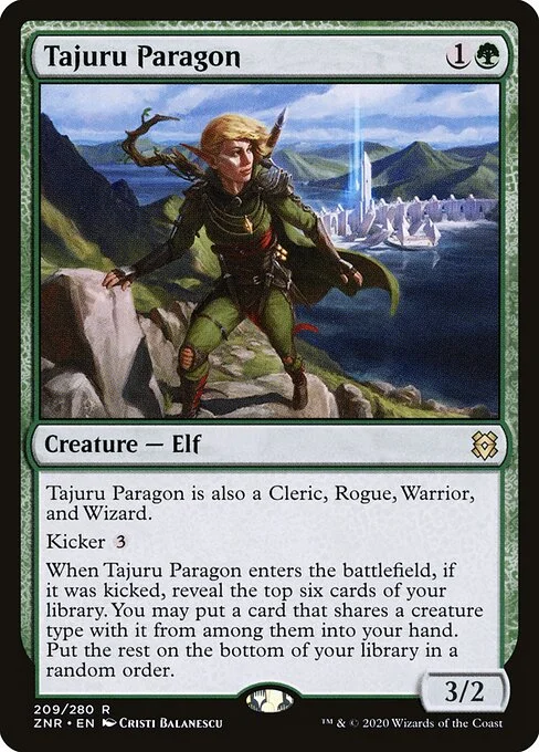 Tajuru Paragon, carta Magic di tipo Creature — Elf illustrata da Cristi Balanescu