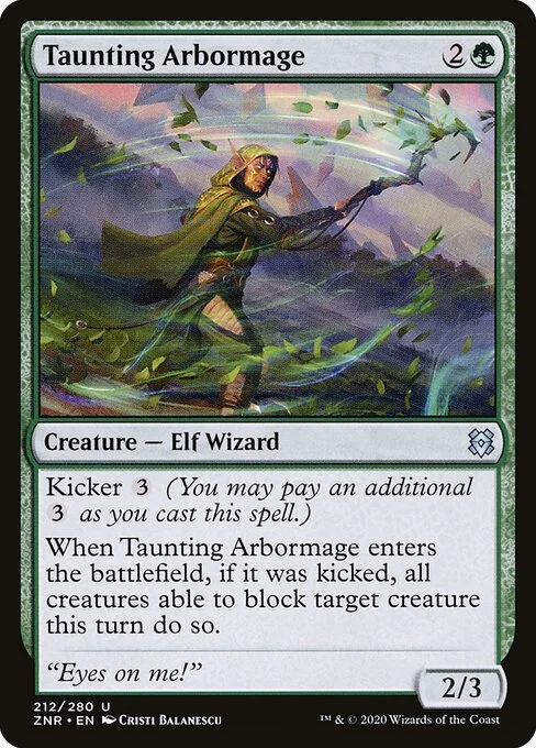 Taunting Arbormage, carta Magic di tipo Creature — Elf Wizard illustrata da Cristi Balanescu