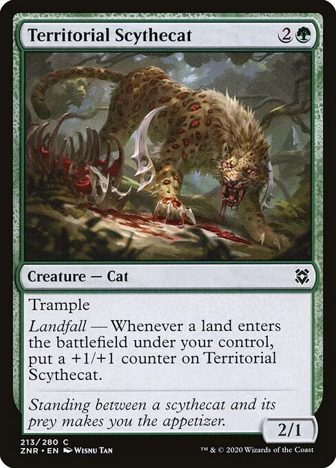 Territorial Scythecat, carta Magic di tipo Creature — Cat illustrata da Wisnu Tan
