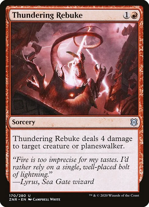 Thundering Rebuke, carta Magic di tipo Sorcery illustrata da Campbell White