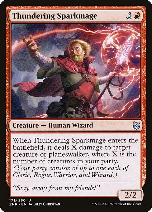 Thundering Sparkmage, carta Magic di tipo Creature — Human Wizard illustrata da Billy Christian
