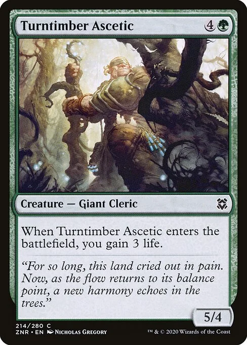Turntimber Ascetic, carta Magic di tipo Creature — Giant Cleric illustrata da Nicholas Gregory