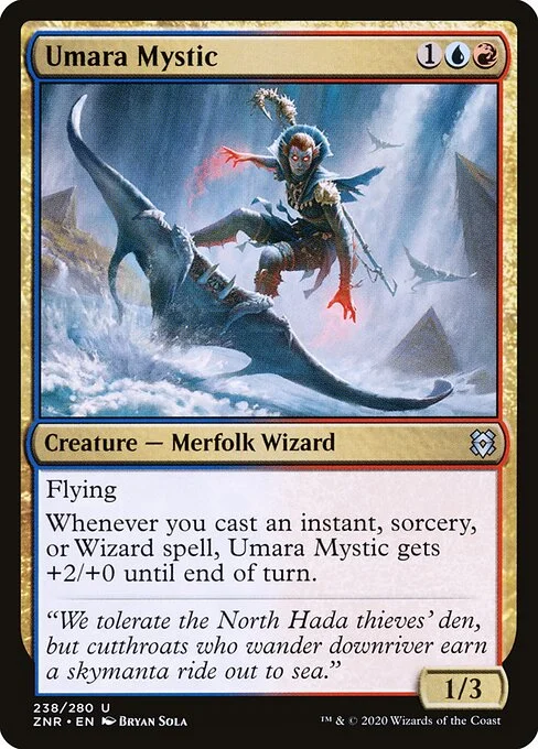 Umara Mystic, carta Magic di tipo Creature — Merfolk Wizard illustrata da Bryan Sola