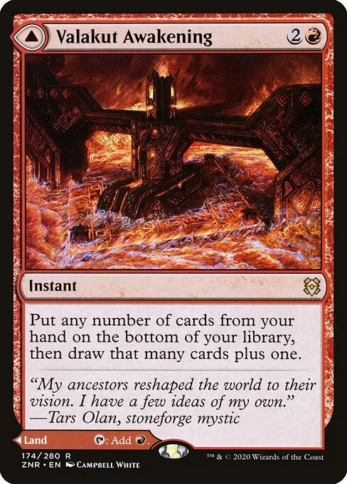 Valakut Awakening // Valakut Stoneforge, carta Magic di tipo Instant // Land illustrata da Campbell White
