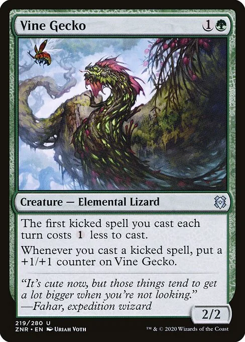 Vine Gecko, carta Magic di tipo Creature — Elemental Lizard illustrata da Uriah Voth